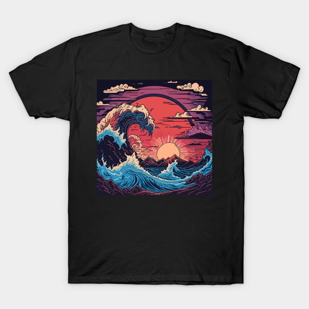 tsunami T-Shirt by DesignVerseAlchemy